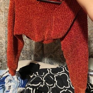 Burgundy cropped sweater